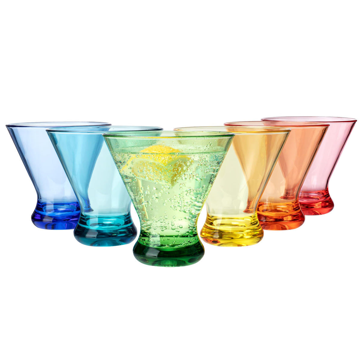 9 oz Acrylic Stemless Martini Glasses, Set of 6 Multicolor R8232