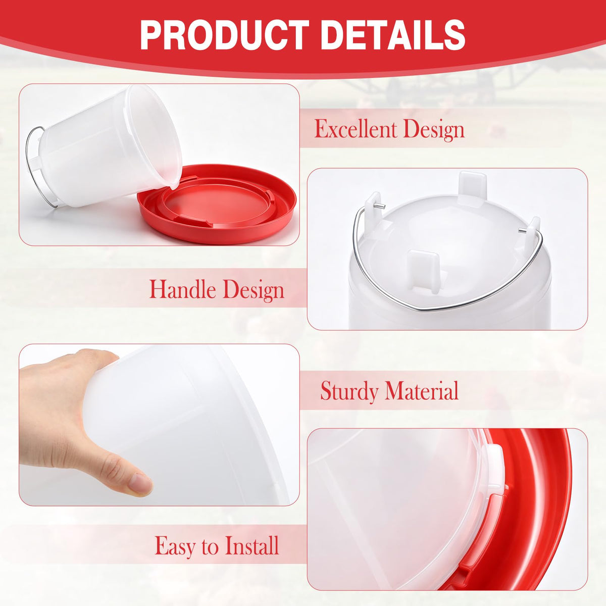 2 Pcs 2 Gallon Plastic Chicken Waterer M8076