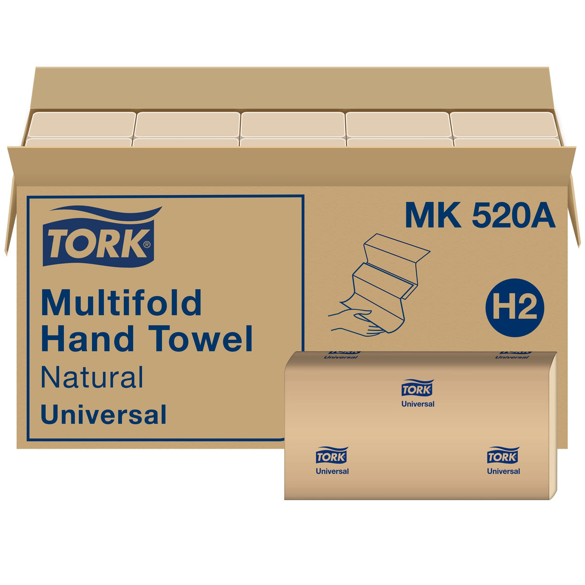 Paper Hand Towel Roll Natural H21 (6 Rolls) and Multifold Hand Towel Natural H2 (16 Packs) Q903