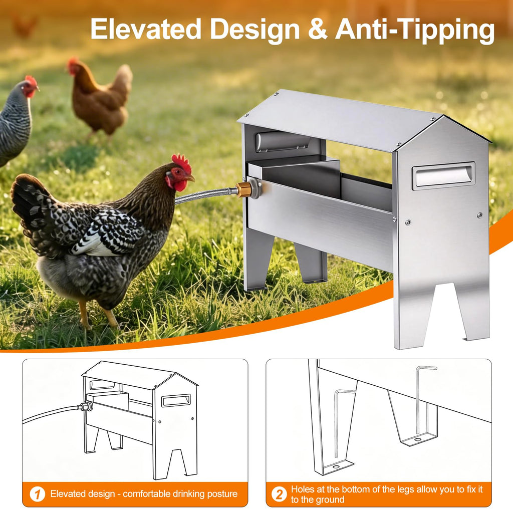 22'' Stainless Steel Automatic Chicken Waterer U489579