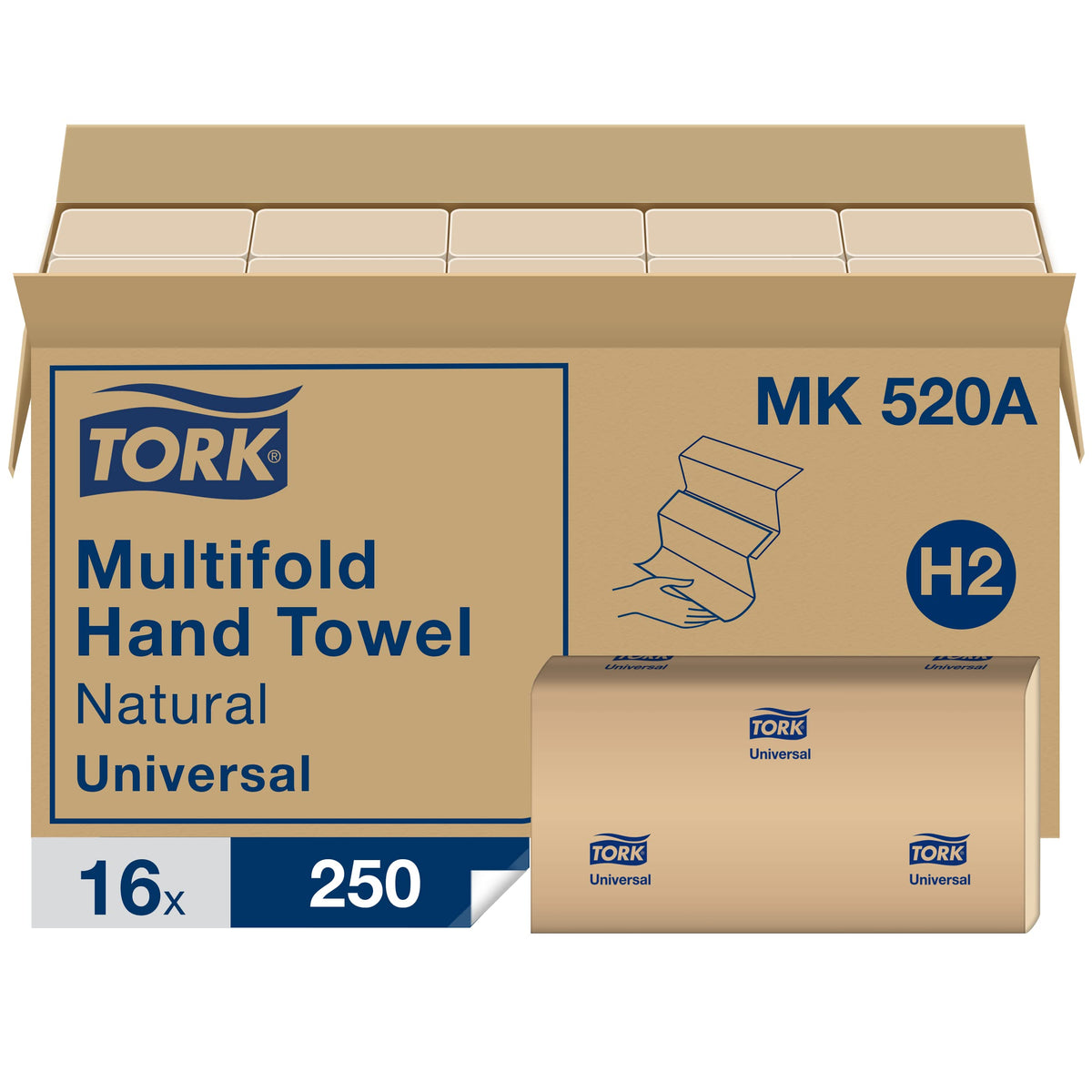 Paper Hand Towel Roll Natural H21 (6 Rolls) and Multifold Hand Towel Natural H2 (16 Packs) Q903