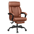 Big and Tall Brown Leather Office Chair with Footrest G378778