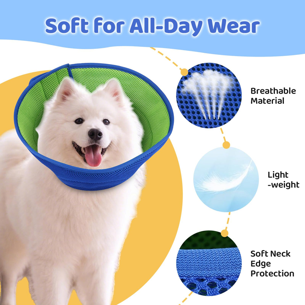 Soft Dog Cone Collar Adjustable Washable O795650
