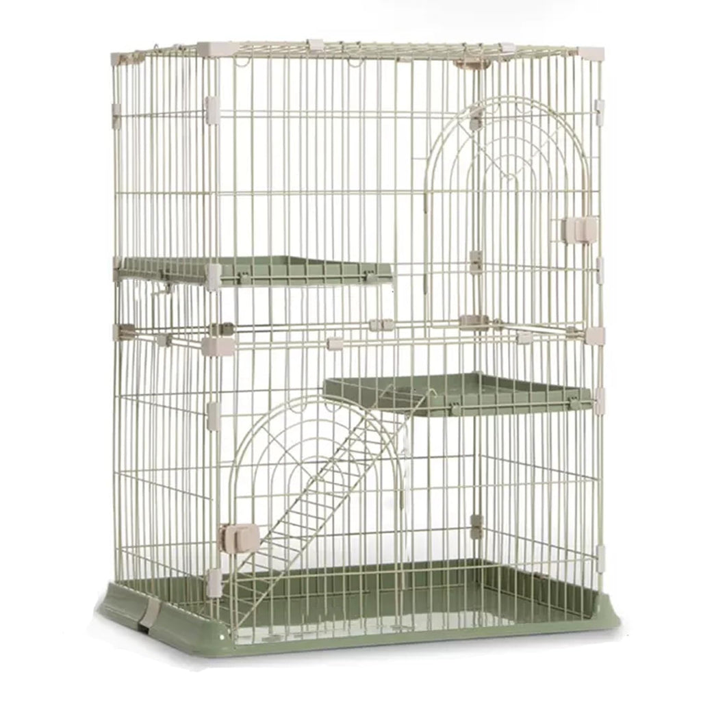 3/4-Tier Wire Cat Cage Playpen Kennel with Hammock and 3 Platforms F1026