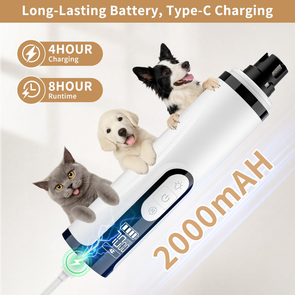 Quiet Dog Nail Grinder with Guard & 2 LED Lights S763986