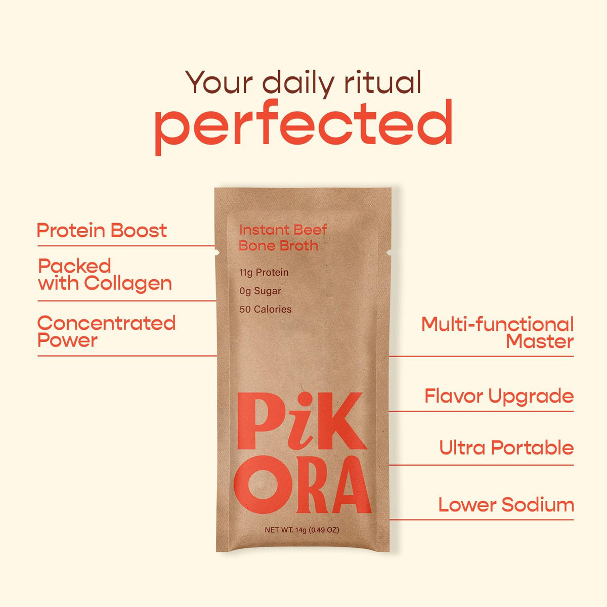 Beef Bone Broth Instant Powdered Mix 3 Pack K5032