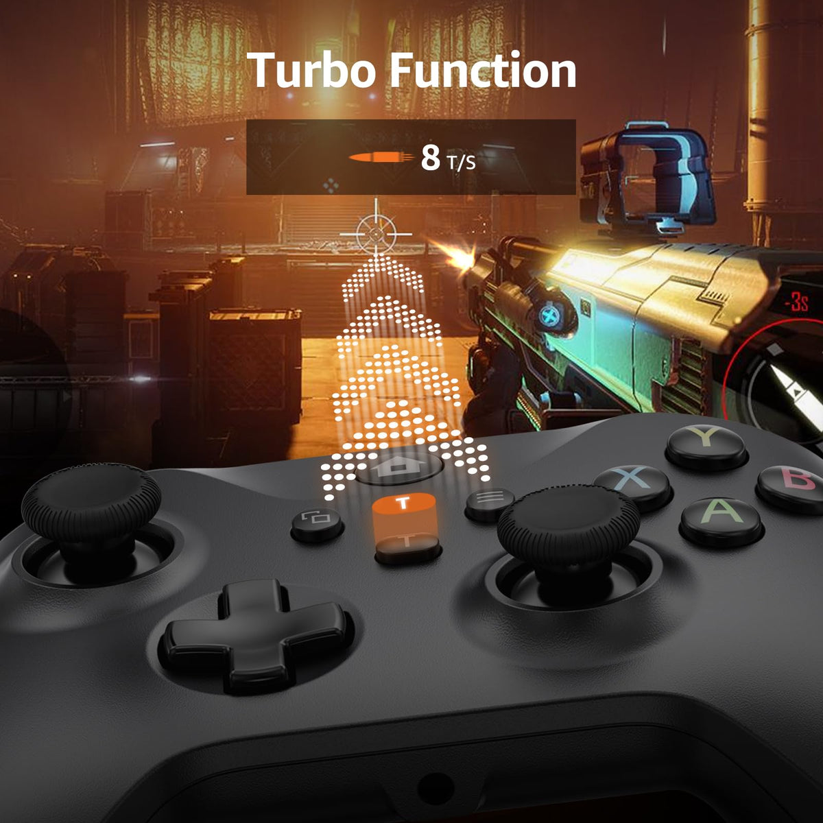 Wired Controller with 3.5mm Audio Jack Dual Vibration Black E4456