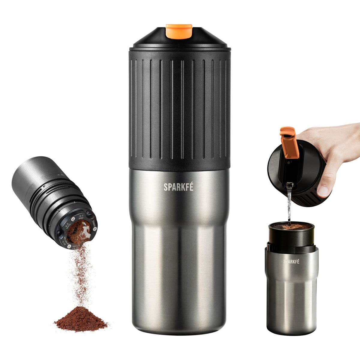 Portable Pour Over Coffee Maker with Stainless Steel Conical Burr M27121