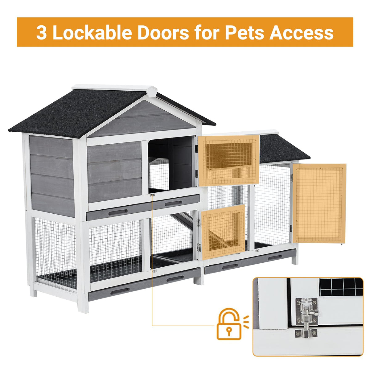 63'' 2-Tier Indoor Bunny Hutch X35252