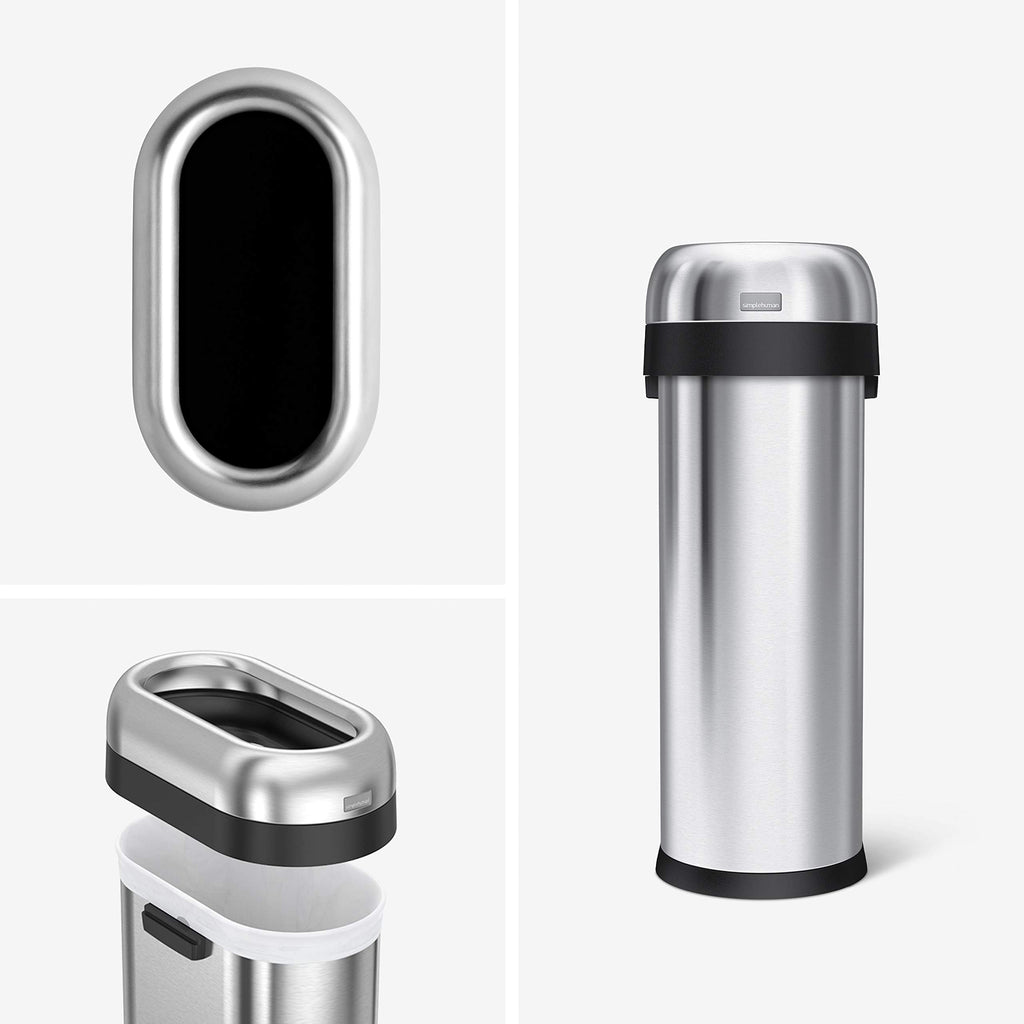 50 Liter Brushed Stainless Steel Open Top Trash Can T977183