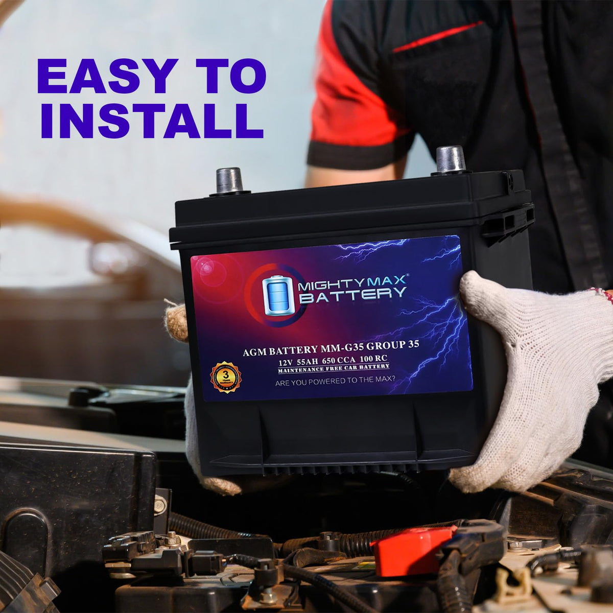 12V 55Ah AGM Replacement Battery S347