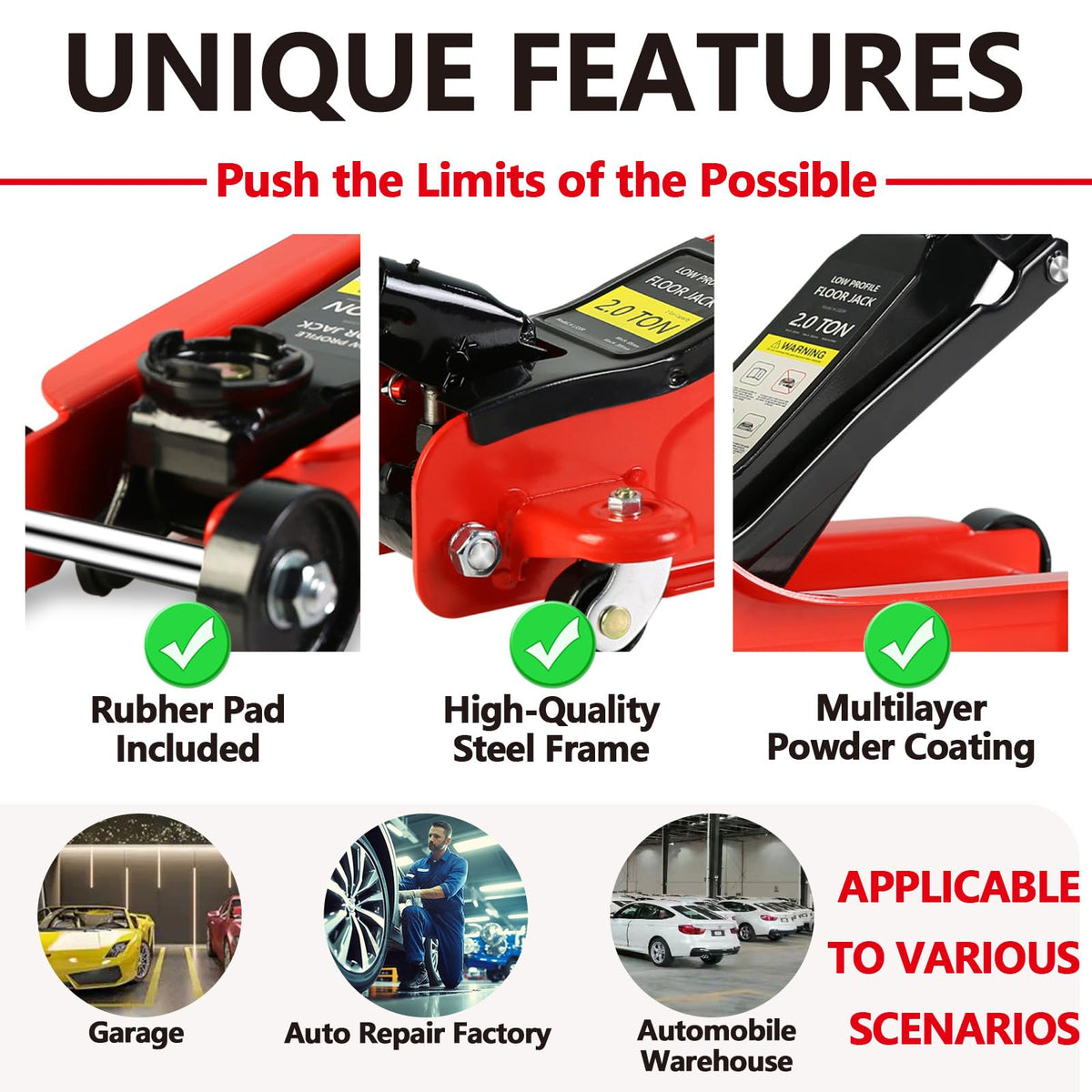 2 Ton Low Profile Heavy Duty Steel Floor Jack P8035