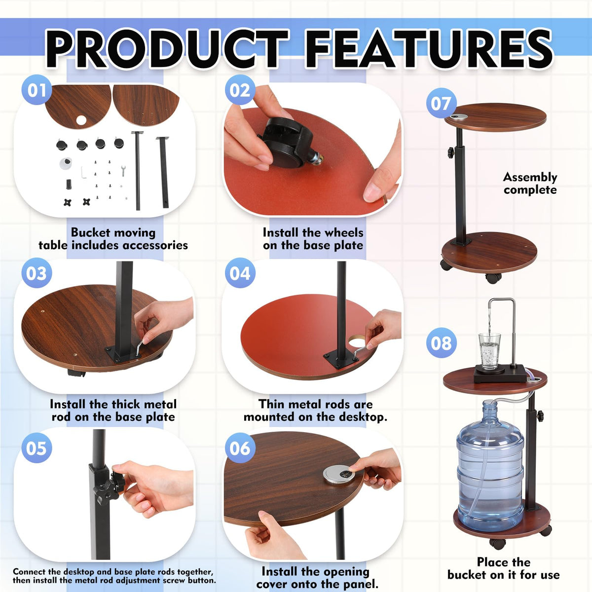5 Gallon Water Dispenser Pump Caddy Holder with Wheels I631394