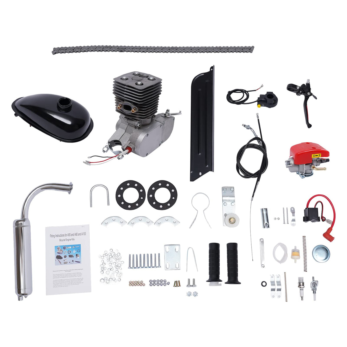 100cc 2-Stroke Bicycle Motor Kit with 2L Fuel Tank P672
