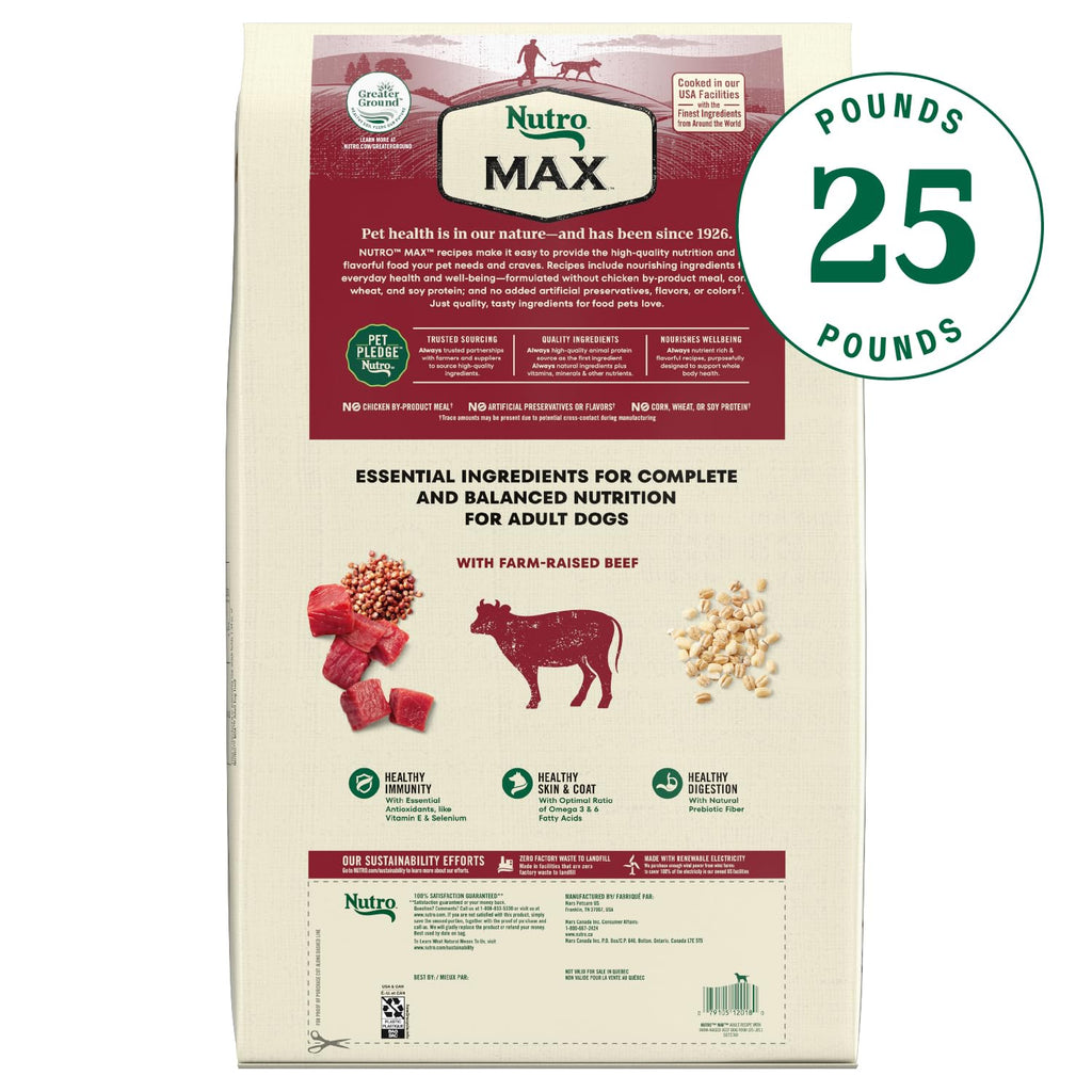 Natural Dry Dog Food Farm-Raised Beef 25 lb E8531