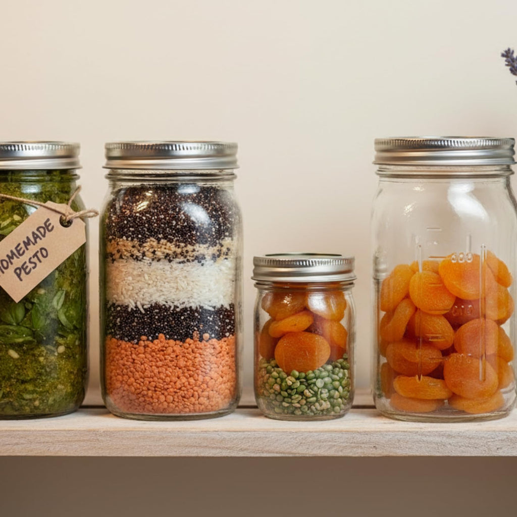 Wide Mouth Mason Jars 32 oz 12Pcs with Airtight Lids R271398