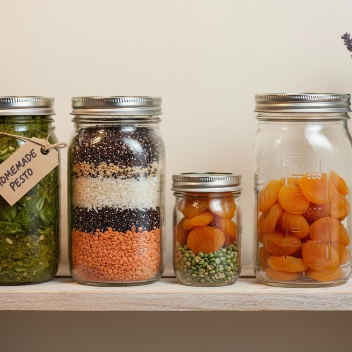 Wide Mouth Mason Jars 32 oz 12Pcs with Airtight Lids R271398