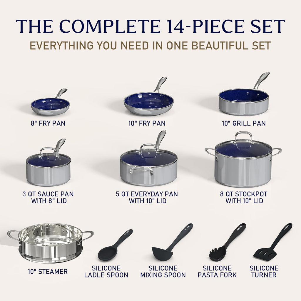 14 Pc Non Stick Ceramic Cookware Set I913503