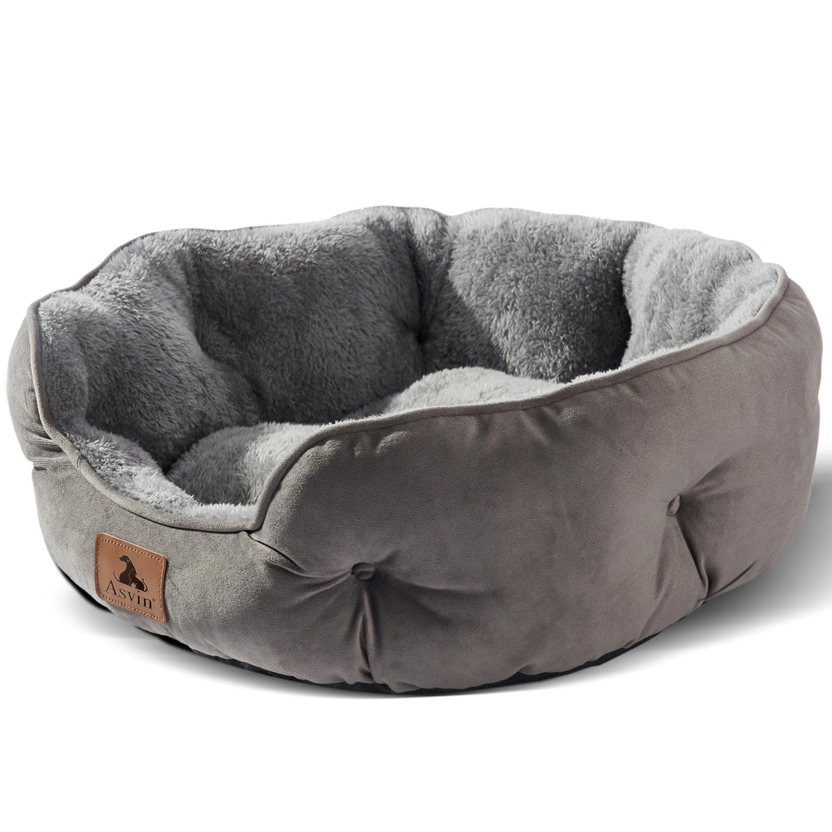 Small Dog Cat Pet Bed Machine Washable Grey 20 inches L71777