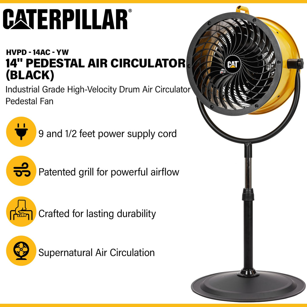 14” High-Velocity Pedestal Drum Fan 4-Speed 2,300 CFM I467