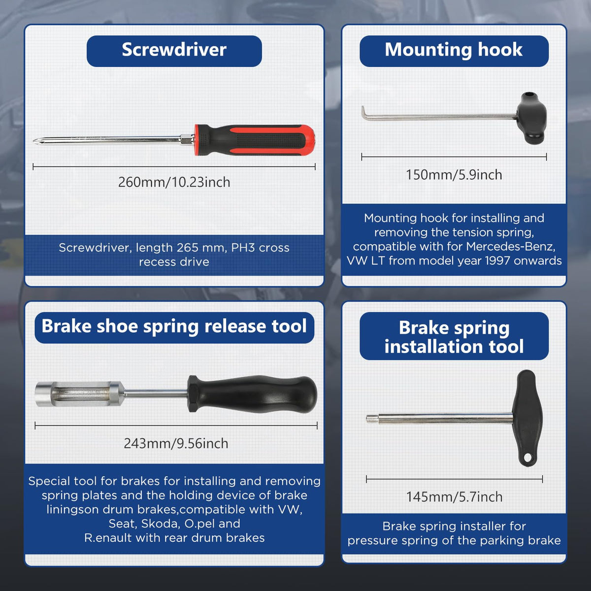 15 Pc Brake Drum Tool Kit E431141