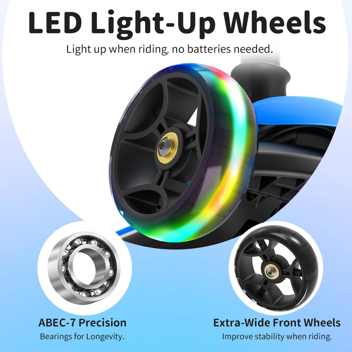 3 Wheel Folding Kids Scooter with LED Light-Up Wheels F926