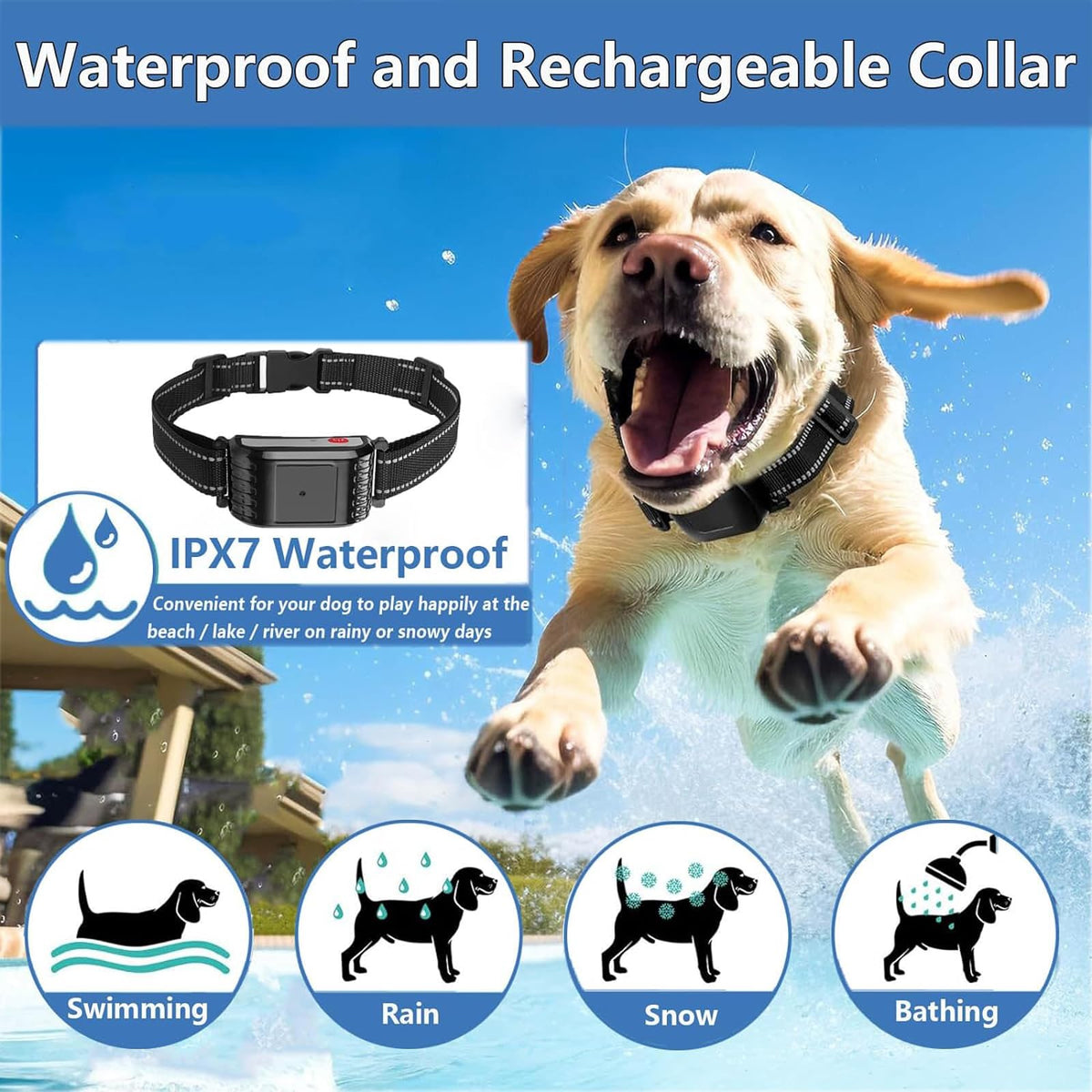 Wireless Electric Dog Fence & Remote Training Shock Collar, Waterproof, Up to 8 Acre J839822