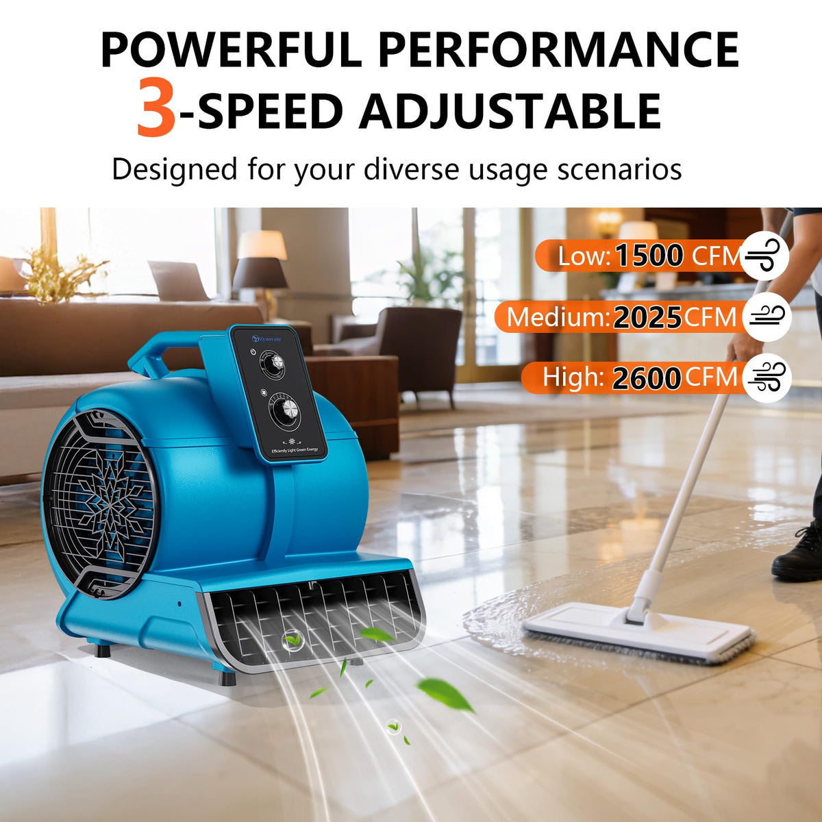 1/2 HP 2600 CFM Air Mover Fan T39398