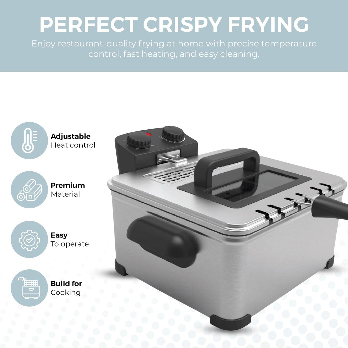 4.5L Stainless Steel Electric Deep Fryer with Basket K312