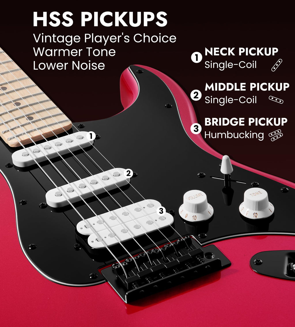39" Electric Guitar Kit with Amp Sparkle Red N517933