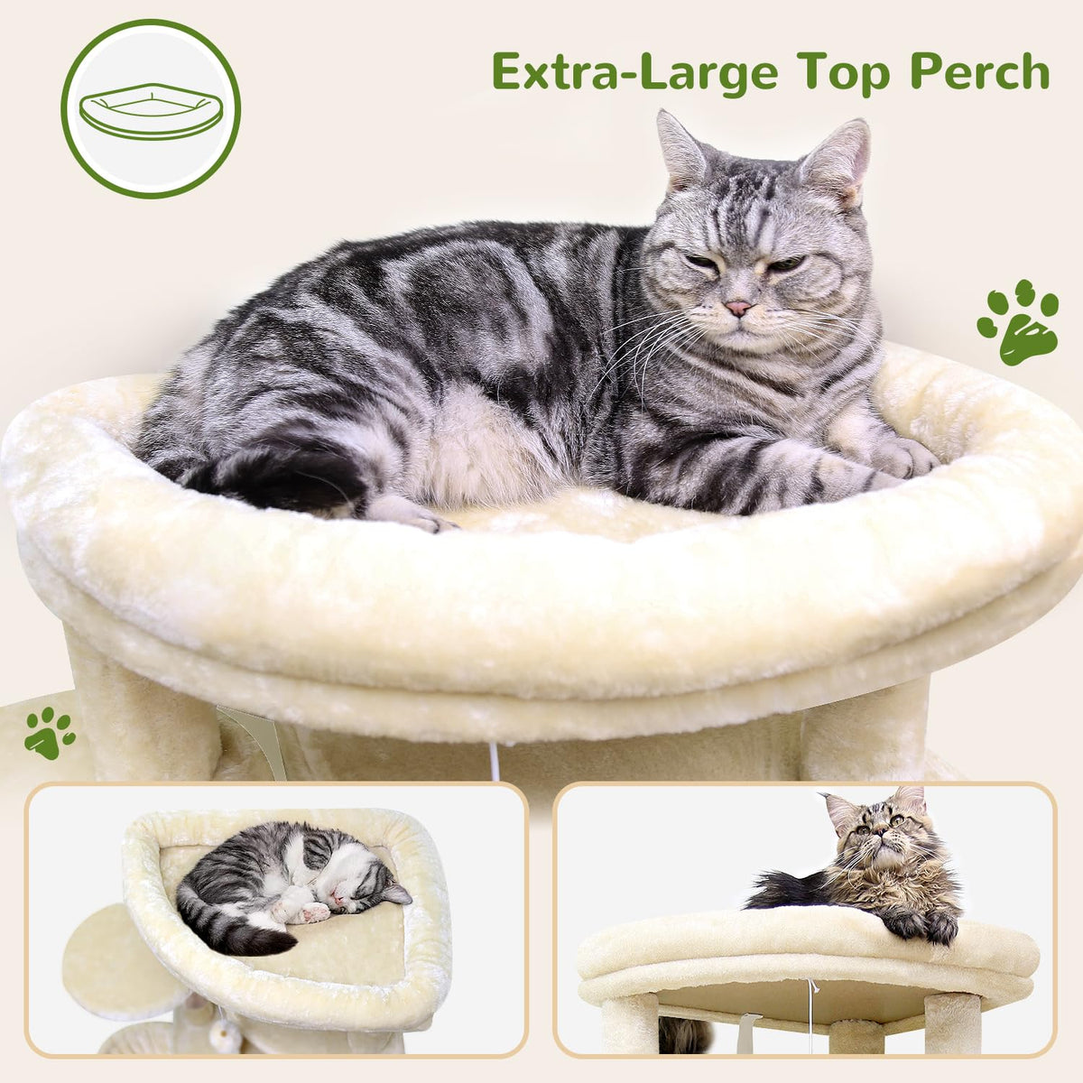 Beige 66inch Corner Cat Tree Tower L384