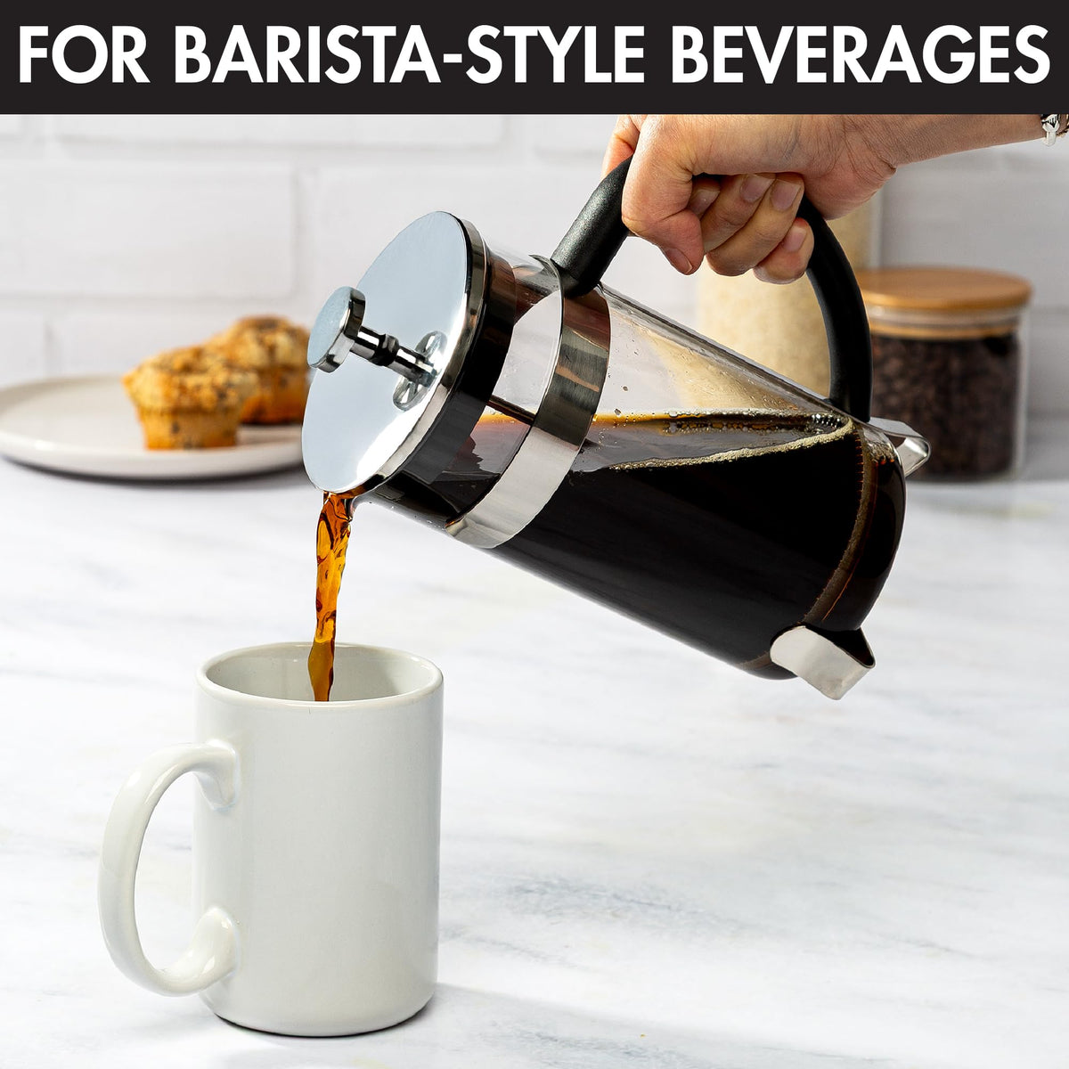 Borosilicate Glass French Press Coffee Maker 34-Ounces H673827