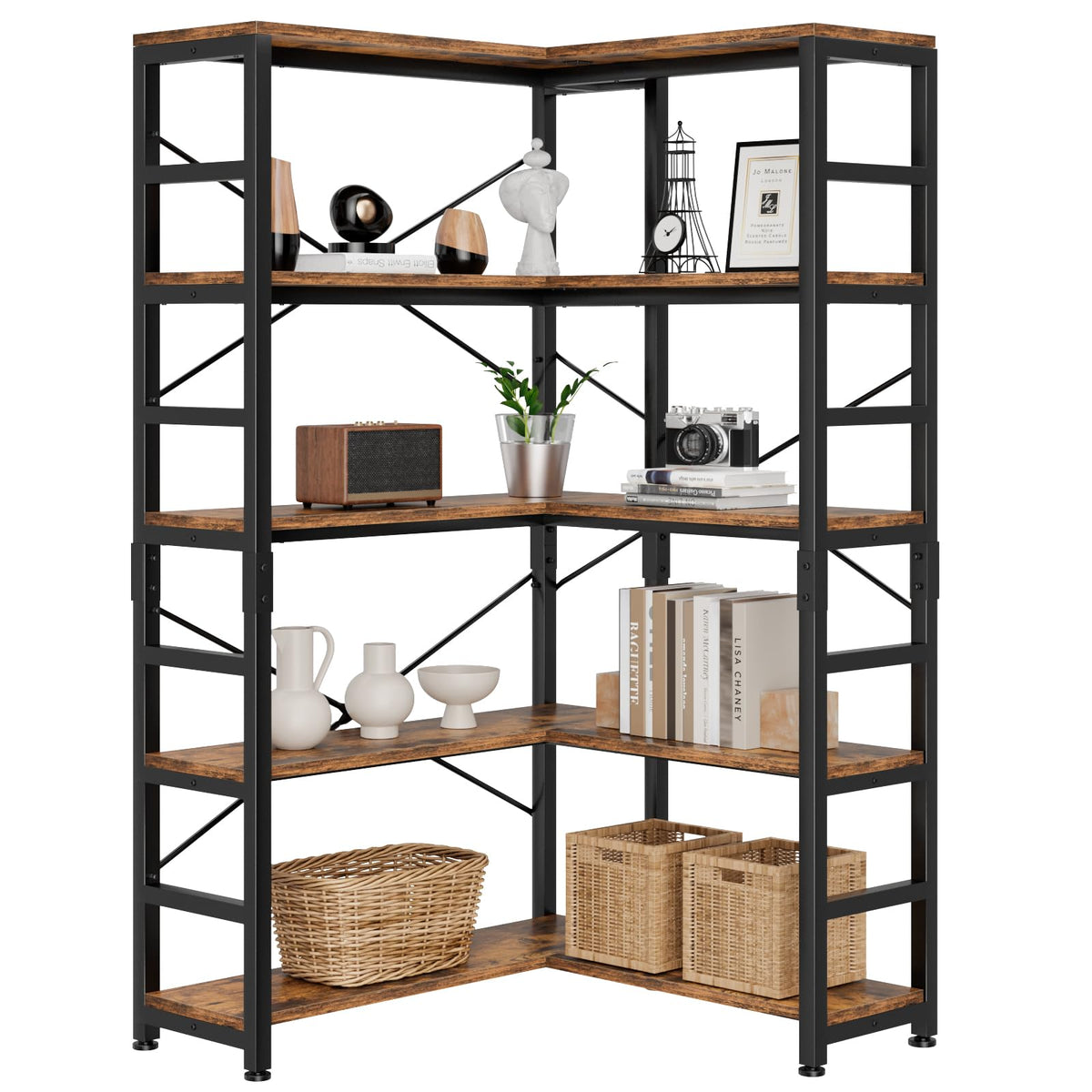 5-Tier L-Shaped Corner Bookshelf U570730