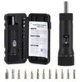 Torque Screwdriver with 12 Pieces Interchangeable Bits 1/4" Drive Black U998