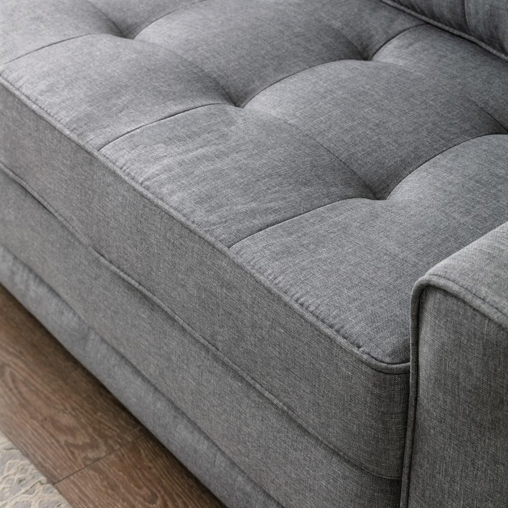 Light Gray Tufted Pull-Out Sleeper Loveseat T882
