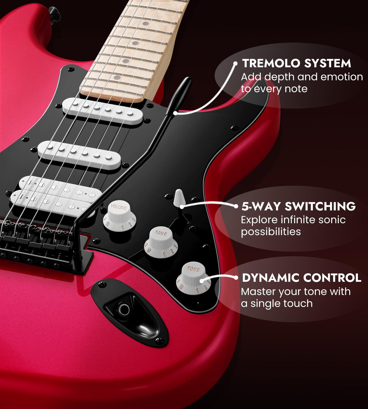 39" Electric Guitar Kit with Amp Sparkle Red N517933