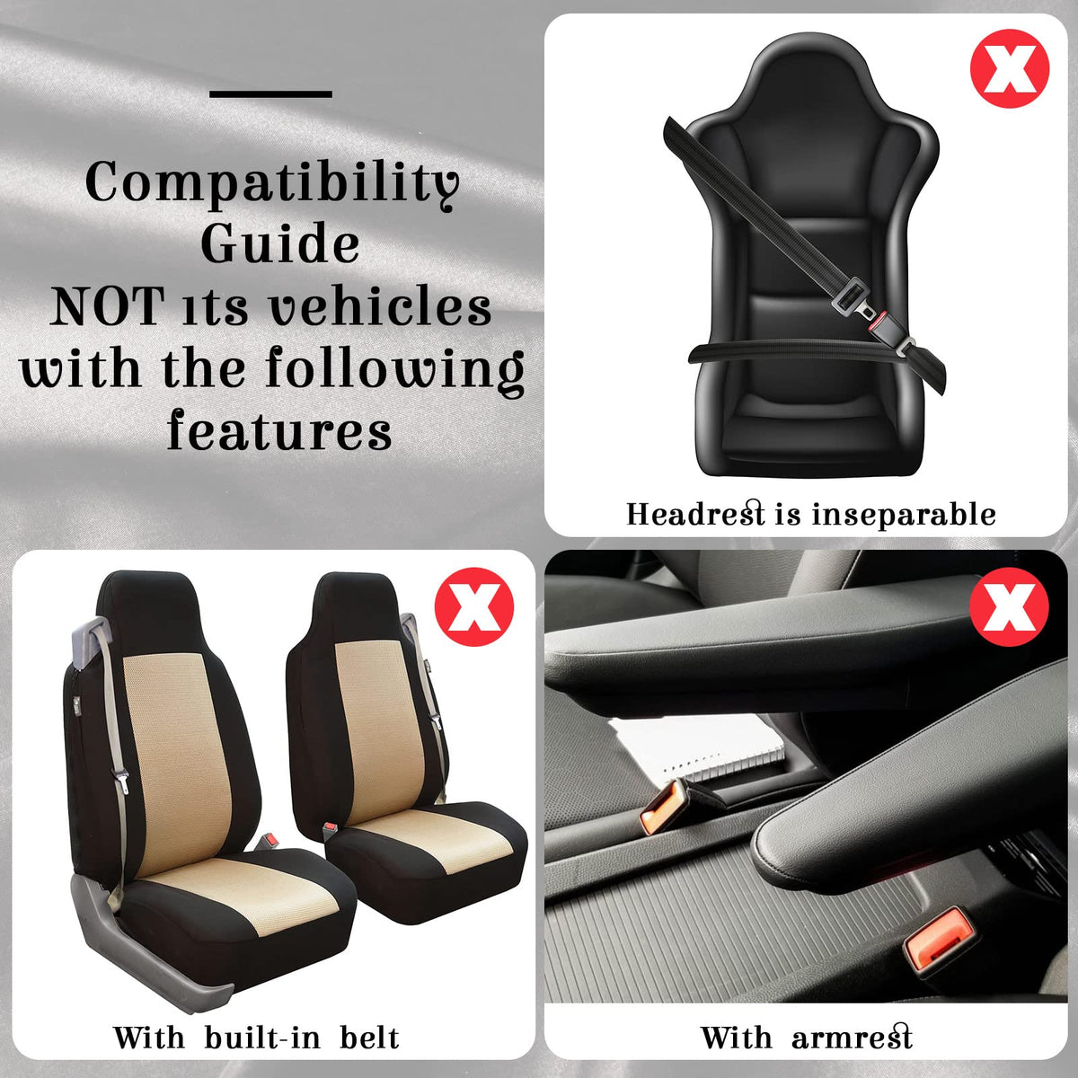 Red Black Car Seat Cover Full Set V801699
