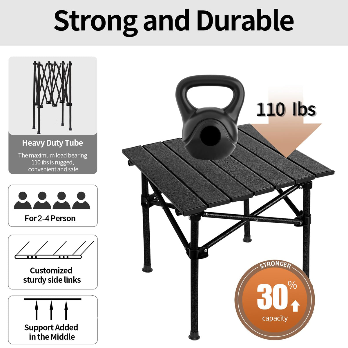 Lightweight Compact Aluminum Camping Table with Carry Bag L27764