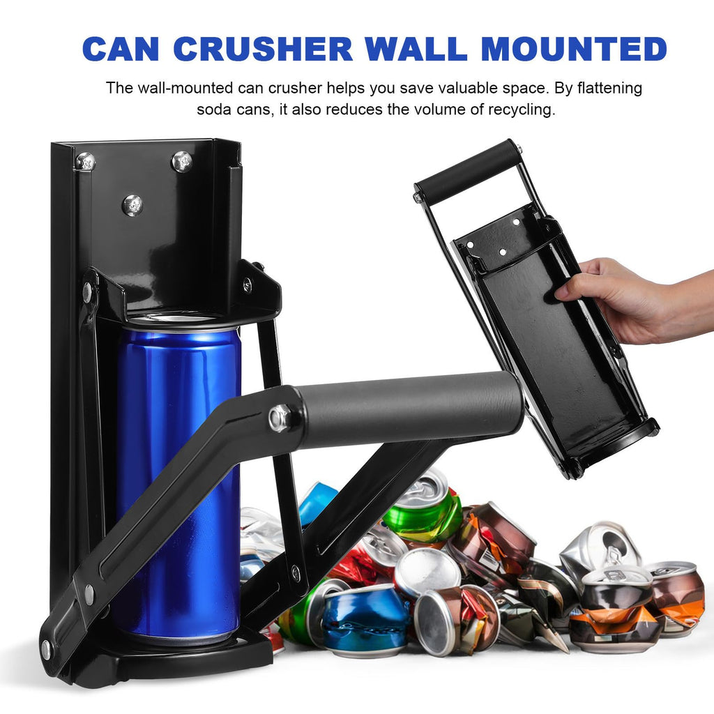 Wall Mounted Stainless Steel Can Crusher with Built in Opener B667