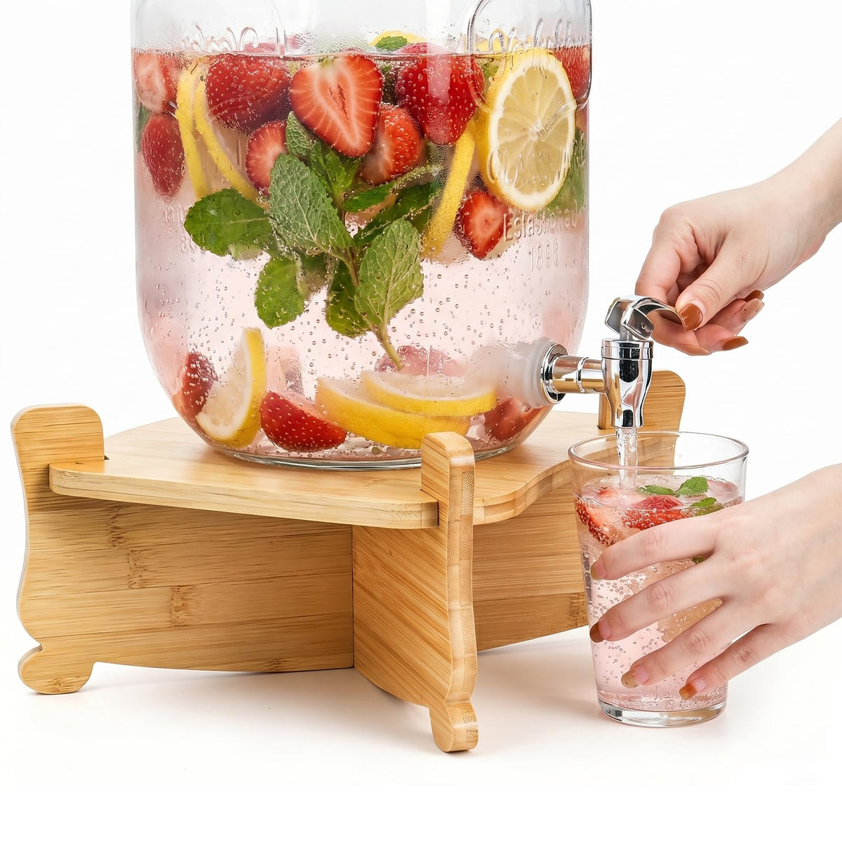 Bamboo Drink Dispenser Stand V55128