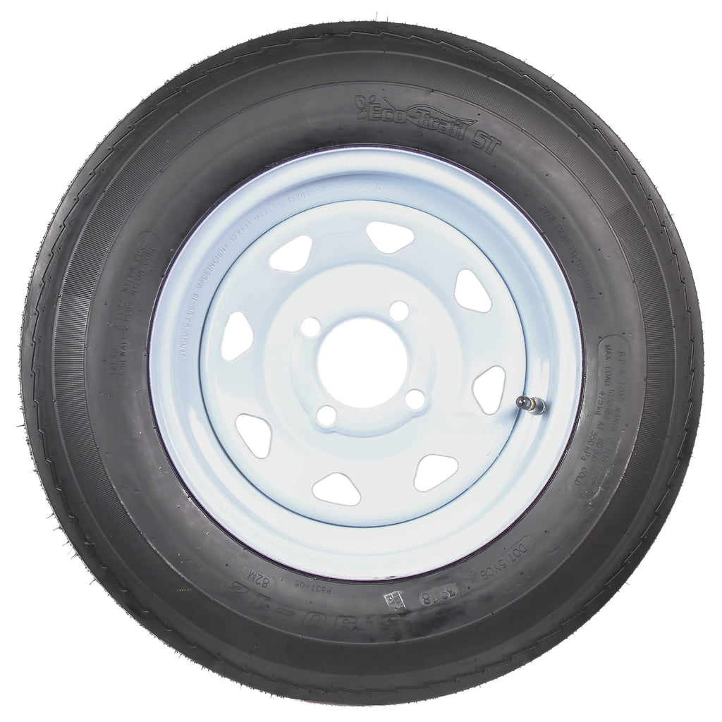 2-Pack Trailer Tire Rim Assembly 5.30-12 4 Lug White T505354