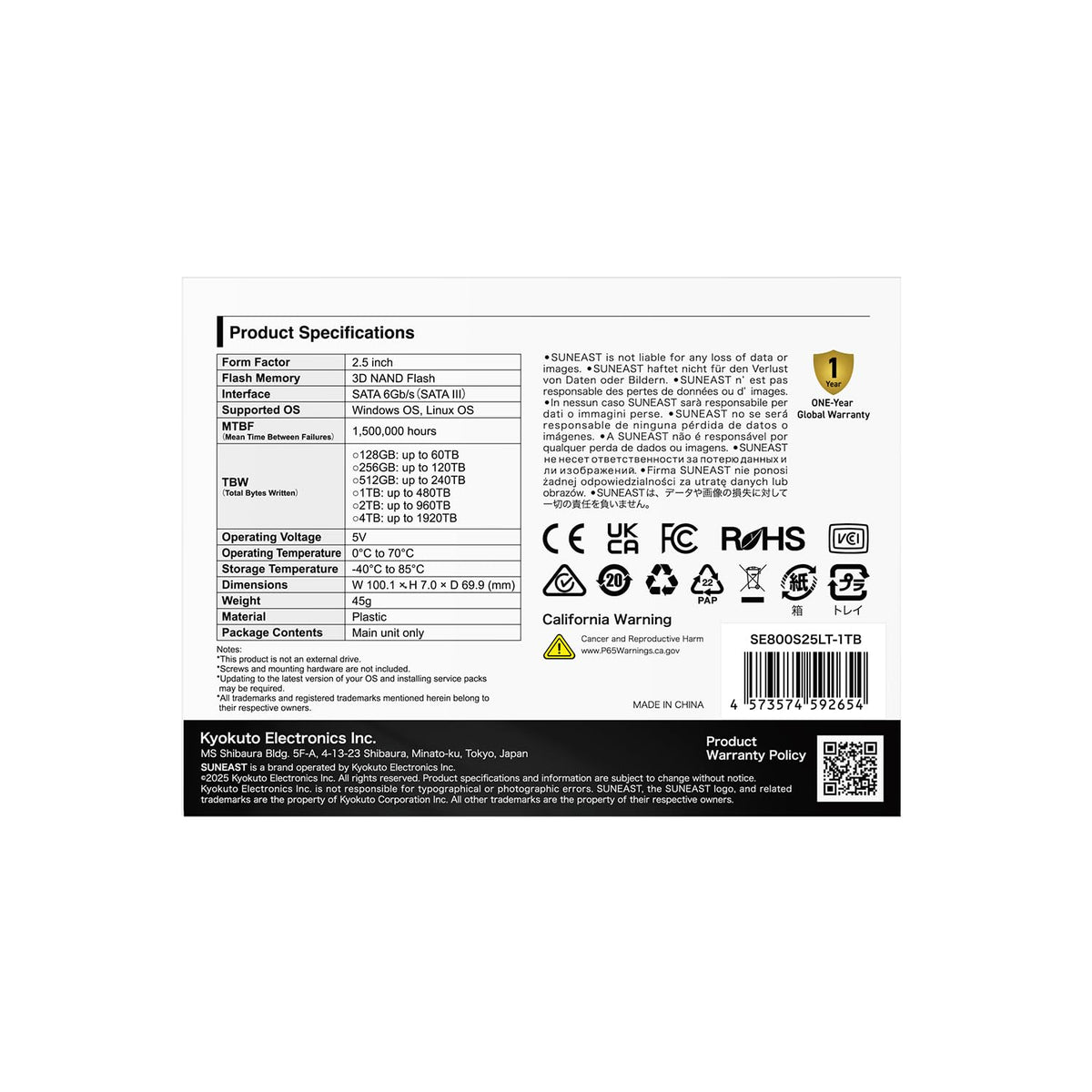 1TB 2.5 SATA III Internal Solid State Drive J908436