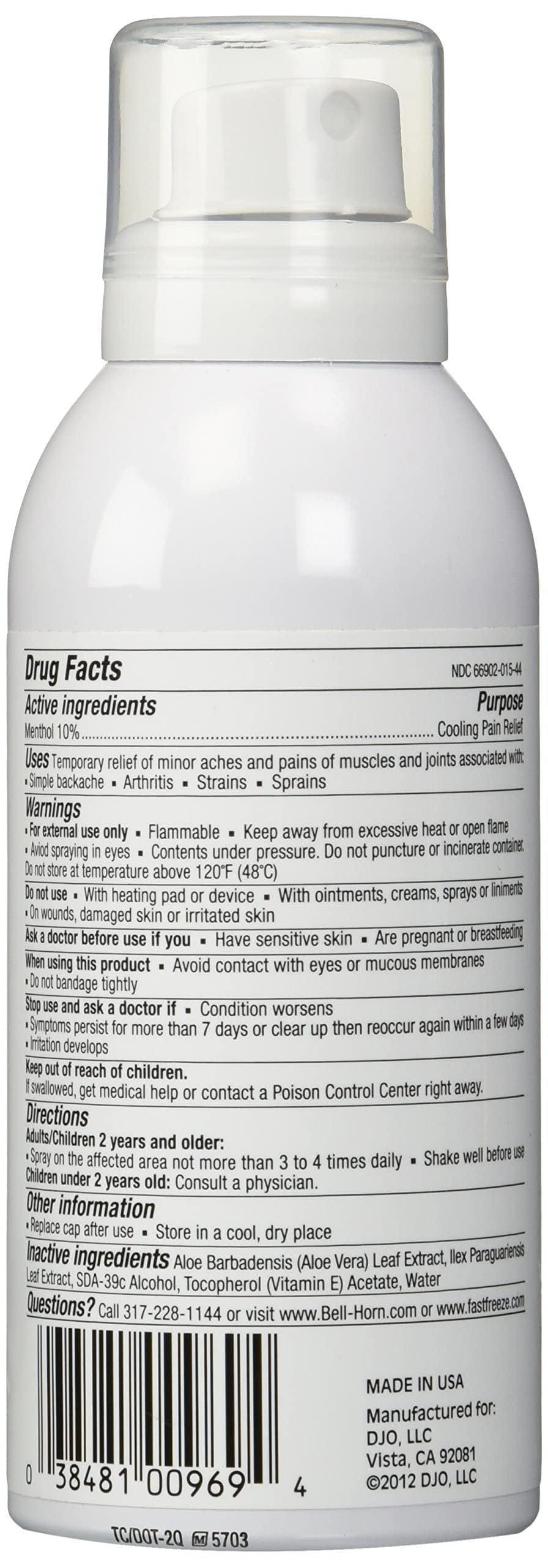 All-Natural Cooling Pain Relief Therapy Continuous Spray 4 fl oz O933