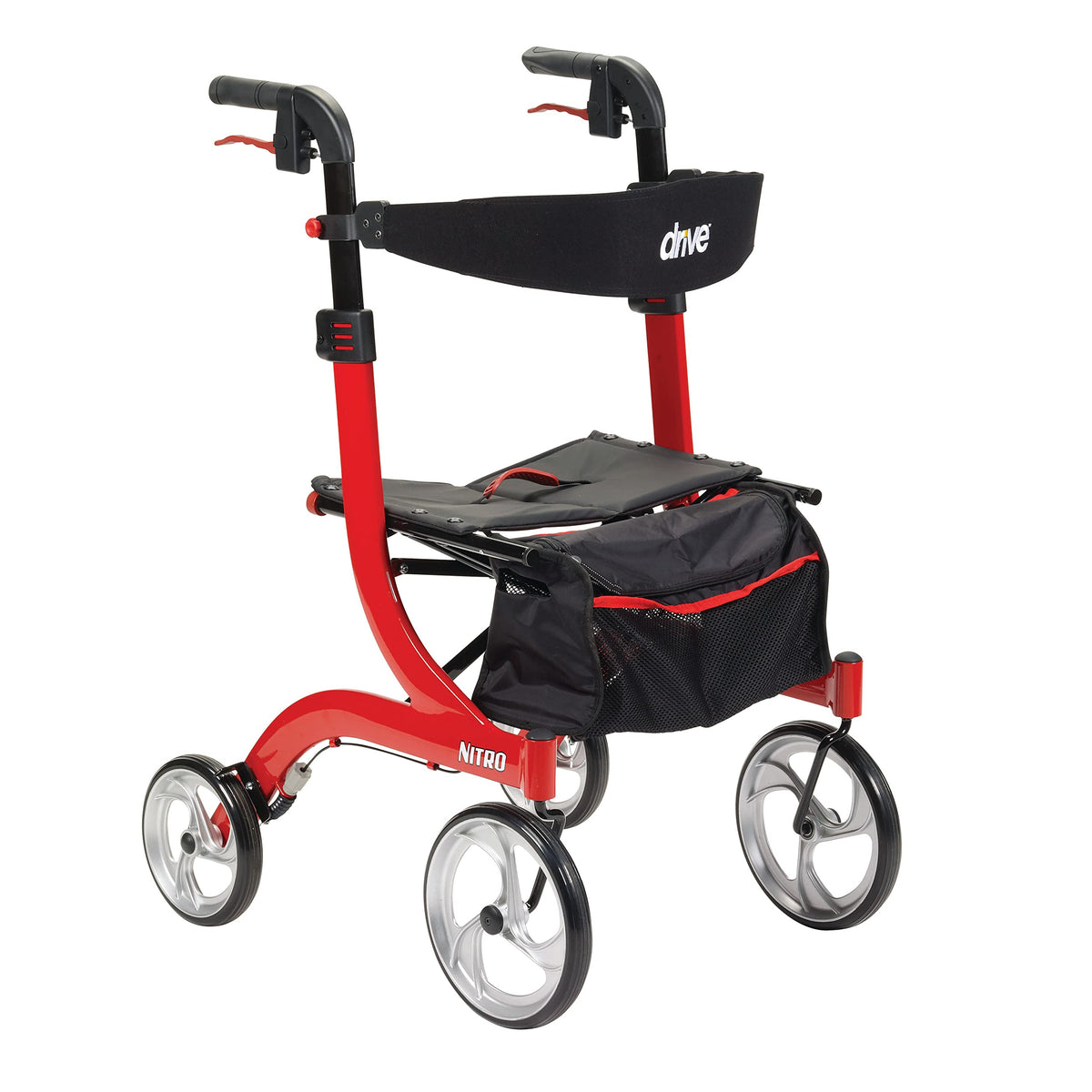 Red 4-Wheel Rollator with Seat X902632