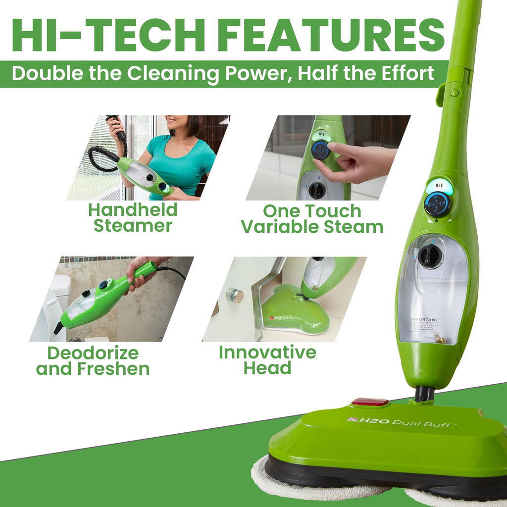 8 in 1 Handheld Steam Mop with 2 Washable Scrub Pads C4398