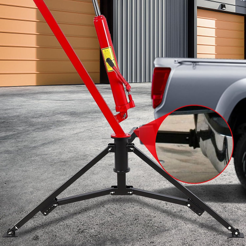 Hydraulic Pickup Truck Crane, 1000 Lbs Capacity, 360° Swivel, Red U635