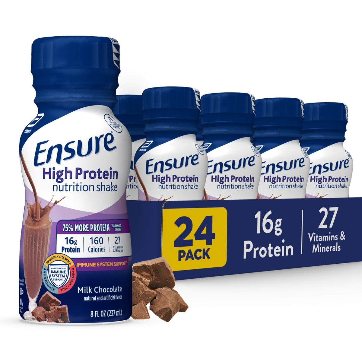 High Protein Milk Chocolate Nutrition Shake 16g Protein 24 Pack F7094