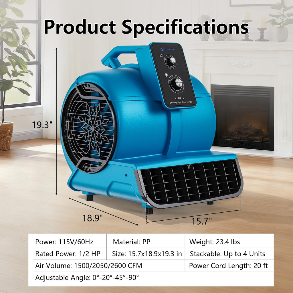 1/2 HP 2600 CFM Air Mover Fan T39398