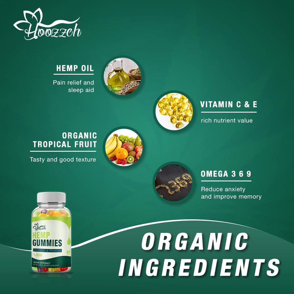 Hemp Gummies with Omega 3 6 9 Vegan Gluten Free C472925