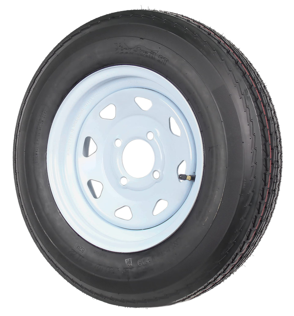 2-Pack Trailer Tire Rim Assembly 5.30-12 4 Lug White T505354